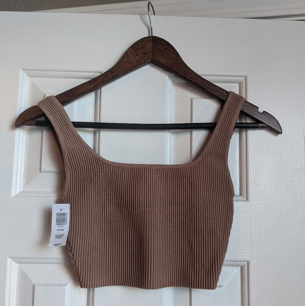 Babaton Sculpt Knit Tank XXS Clay Mask